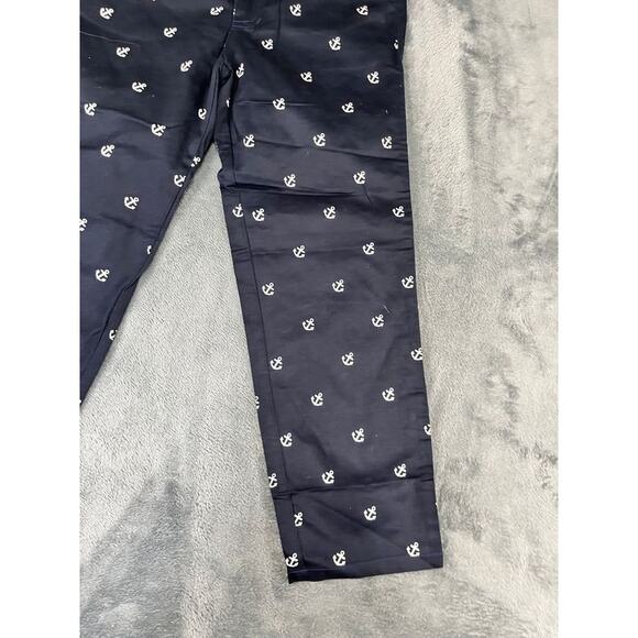 Facebackface Women's Capri Pants Navy Blue Anchor Print Nautical Cropped NWT XS - Picture 7 of 10